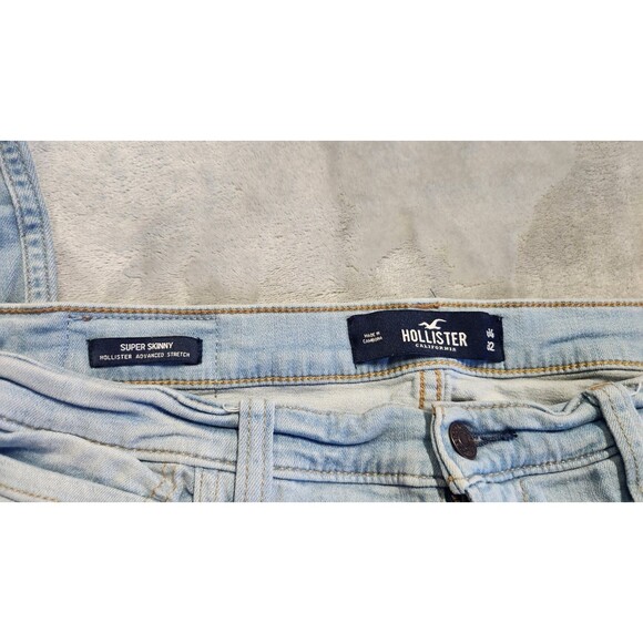Hollister Men's Size 34X32 Blue Distressed Super Skinny Jeans - Picture 2 of 9